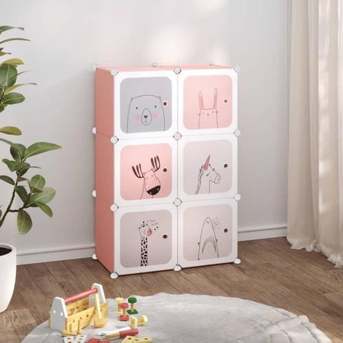 vidaXL Kinderopbergmeubel met 6 vakken polypropeen roze, Huis en Inrichting, Kasten | Schoenenrekken, Nieuw, Verzenden