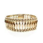 Gouden fantasie schakel armband; BREV | 19,5 cm (Brevetto), Ophalen of Verzenden, Gebruikt, Overige kleuren, Goud