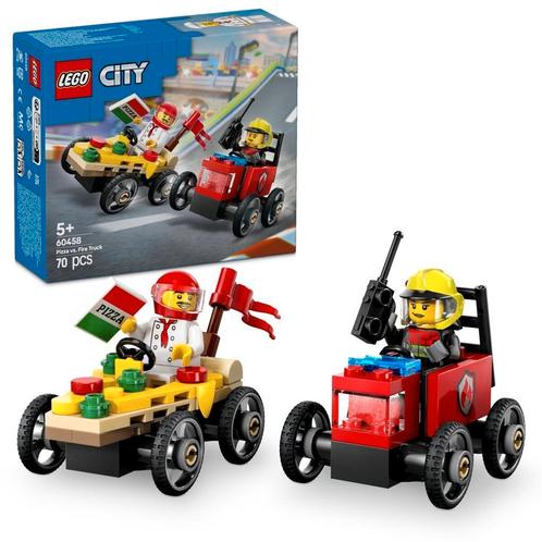 LEGO City 60458 Pizzabestelwagen Vs. Brandweerauto, Kinderen en Baby's, Speelgoed | Duplo en Lego, Nieuw, Verzenden