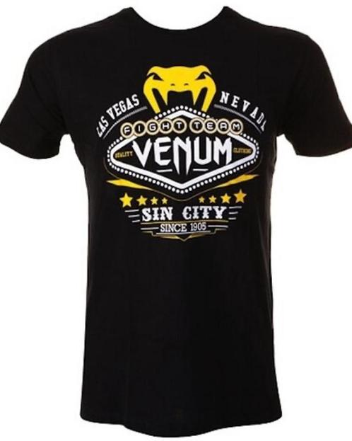 Venum T Shirts Las Vegas Zwart Geel, Kleding | Heren, Sportkleding, Geel, Maat 46 (S) of kleiner, Nieuw, Vechtsport, Ophalen of Verzenden