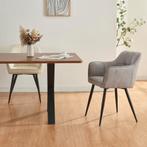 Eetkamerstoel Birmingham set van 4 fauteuils 81x57x53 cm gri, Huis en Inrichting, Stoelen, Verzenden, Nieuw