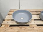 Waskom 41 x 13 cm mat licht grijs keramiek, Doe-het-zelf en Verbouw, Sanitair, Ophalen of Verzenden, Nieuw, Bad