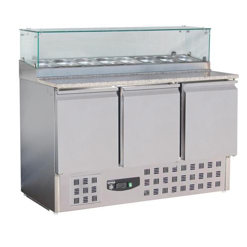 Combisteel Pizzawerkbank 444L Met 3 Deuren (1/1 GN) | Boven, Witgoed en Apparatuur, Koelkasten en IJskasten, Ophalen of Verzenden