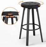 Set van 2 Industriële Barkrukken – Kunstleer, 360° Draaibaar, Huis en Inrichting, Barkrukken, Verzenden, Nieuw