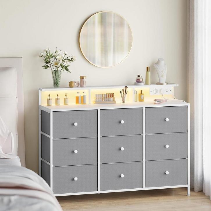 Ladenkast met 9 lades - commode - met ledverlichting en, Tuin en Terras, Overige Tuin en Terras, Verzenden