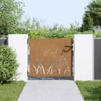 vidaXL Poort 85x100 cm grasontwerp cortenstaal, Verzenden, Nieuw