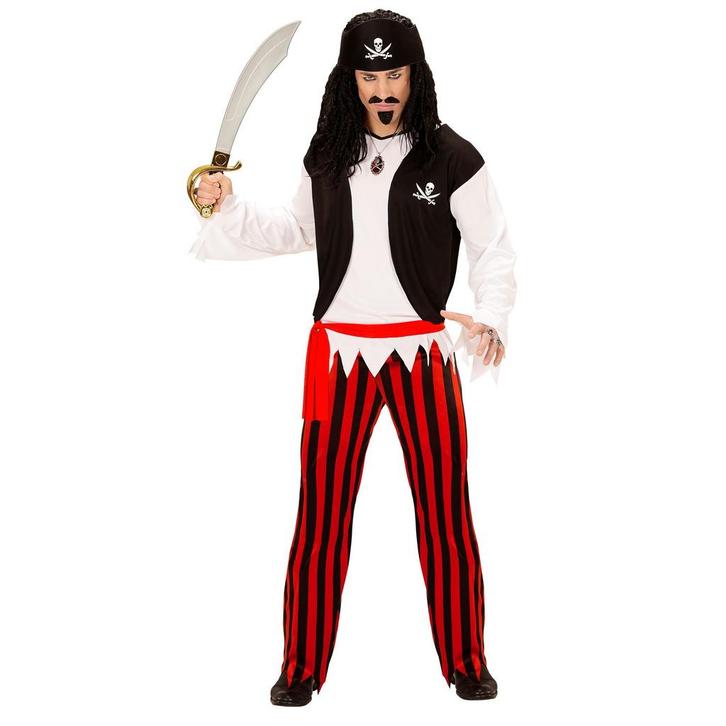 Piraat Kostuum Heren 4 delig, Kleding | Heren, Carnavalskleding en Feestkleding, Nieuw, Verzenden