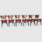 6x Vintage eetkamerstoelen G-plan - rood, jaren 50/60, Nieuw