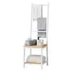 [en.casa] Dressboy Juuka bamboe 133x40x42 cm wit en houtkleu
