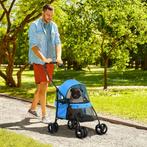 TRUUSK Opvouwbare Hondenbuggy - Gaasvenster - 2 Veiligheidsl, Dieren en Toebehoren, Honden-accessoires, Verzenden, Nieuw