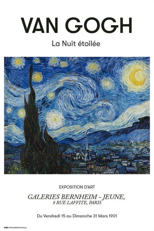 Poster Van Gogh La Nuit Etoilee 61x91,5cm, Verzamelen, Posters, Nieuw, A1 t/m A3, Verzenden