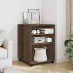 vidaXL Bijzettafel met wieltjes 55x60x78 cm hout bruin, Huis en Inrichting, Kasten | Roldeurkasten en Archiefkasten, Verzenden