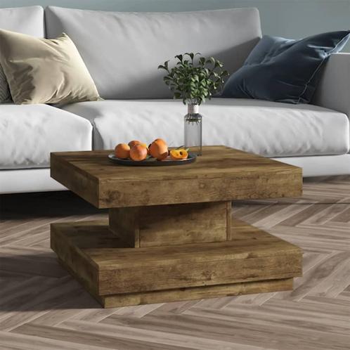 vidaXL Salontafel 60x60x35 cm MDF donkerbruin, Huis en Inrichting, Tafels | Salontafels, 50 tot 100 cm, Nieuw, Overige materialen