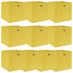 vidaXL Opbergboxen 10 st 32x32x32 cm stof geel, Verzenden, Nieuw
