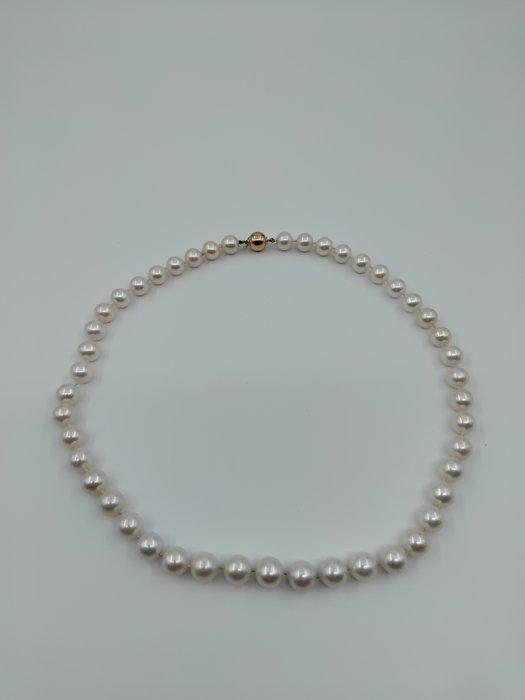 Kralensnoer - 18 karaat Geel goud Parel - Perles 8.65mm, Sieraden, Tassen en Uiterlijk, Antieke sieraden