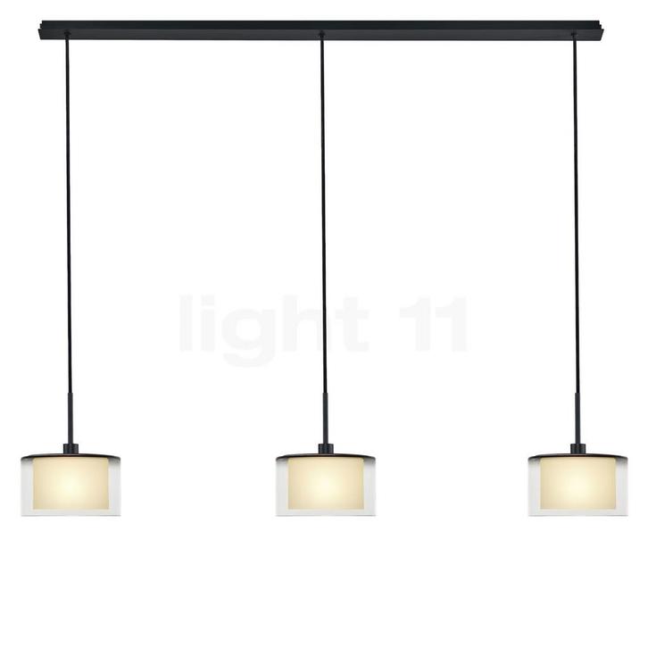Bankamp Karl 75 Hanglamp 3-lichts, zwart/rookglas, Huis en Inrichting, Lampen | Hanglampen, Nieuw, Verzenden