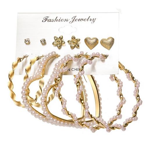 6 Paar oorbellen op giftcard - Cadeautip - Gratis verzending, Sieraden, Tassen en Uiterlijk, Oorbellen, Hangers, Goud, Nieuw, Overige materialen
