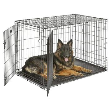 IvoQ Hondenbench L - 90x60x67cm - Dubbele Deuren - Opvouwbaa beschikbaar voor biedingen