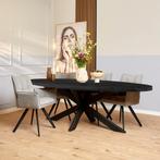 Eettafel Denver Black | 210 cm | Ovaal, Huis en Inrichting, Tafels | Eettafels, Ophalen of Verzenden, Nieuw