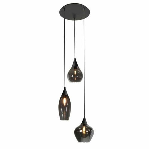 Ronde glazen Hanglamp Ø30cm 3 lichts | Cambio, Huis en Inrichting, Lampen | Hanglampen, 75 cm of meer, Nieuw, Glas, Metaal, Ophalen of Verzenden