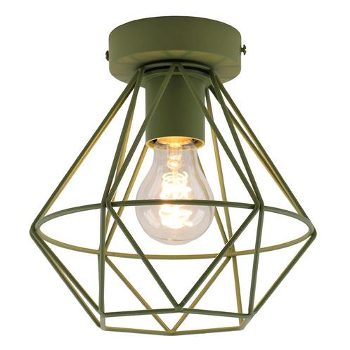 Industriële plafondlamp groen, Jochem, Huis en Inrichting, Lampen | Plafondlampen, Nieuw, Metaal, Ophalen of Verzenden