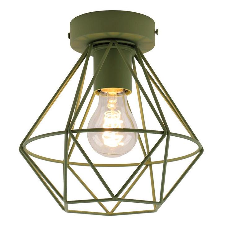 Industriële plafondlamp groen, Jochem, Huis en Inrichting, Lampen | Plafondlampen, Nieuw, Metaal, Ophalen of Verzenden