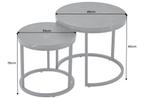 Set van 2 bijzettafels ELEGANCE 45cm zwart marmeren design, Huis en Inrichting, Tafels | Sidetables, Ophalen of Verzenden, Nieuw