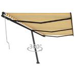 vidaXL Luifel vrijstaand automatisch 600x350 cm geel en wit, Verzenden, Nieuw