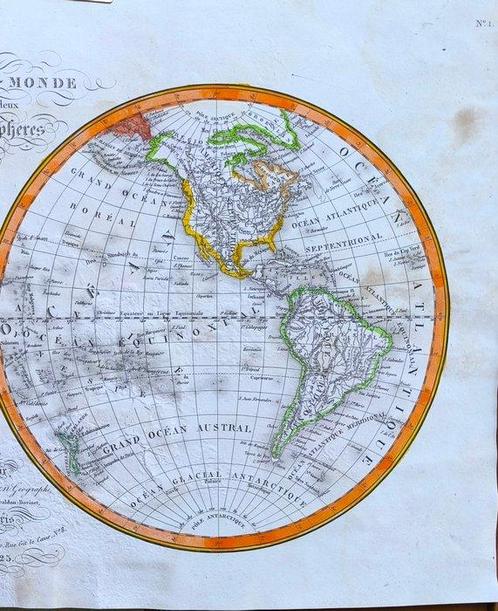 Mondo - Wereld; L. Vivien & Giraldon Bonivet - 1825, Boeken, Atlassen en Landkaarten