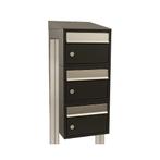 Brievenbusunit Brickset met statief 3-hoog met dak - zwart, Verzenden, Nieuw