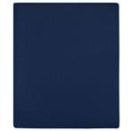 vidaXL Hoeslaken jersey 90x200 cm katoen marineblauw, Verzenden, Nieuw, Blauw
