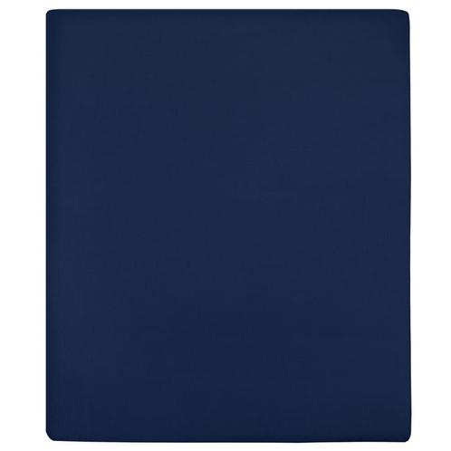 vidaXL Hoeslaken jersey 90x200 cm katoen marineblauw, Huis en Inrichting, Slaapkamer | Beddengoed, Blauw, Nieuw, Verzenden