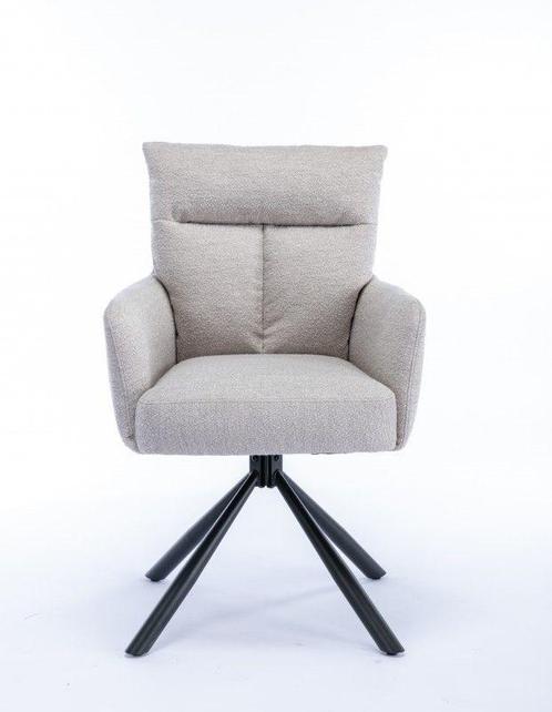 Draaibare retro stoel BIG GEORGE grijs Boucle armleuningen, Huis en Inrichting, Stoelen, Ophalen of Verzenden