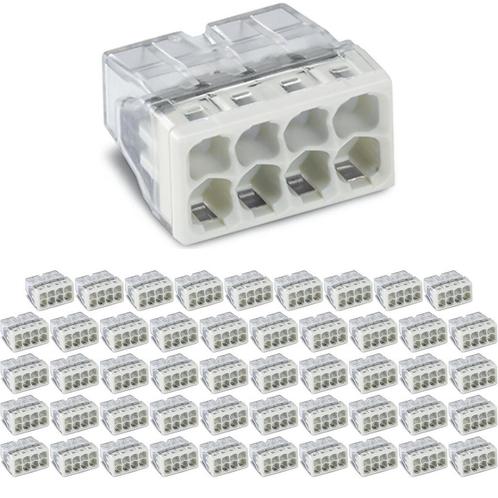 WAGO - Lasklem - 8 Polig - 0.5-2.5mm2 - Wit - 50 Stuks, Doe-het-zelf en Verbouw, Elektra en Kabels, Nieuw, Ophalen of Verzenden