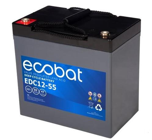Ecobat AGM Deep Cycle accu | EDC12-55 | 12V 55Ah, Auto-onderdelen, Accu's en Toebehoren, Ophalen of Verzenden