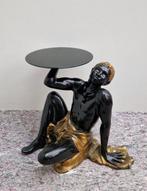 Exceptionnel Sculpture Blackamoor - Bijzettafel - Hout, Glas, Antiek en Kunst