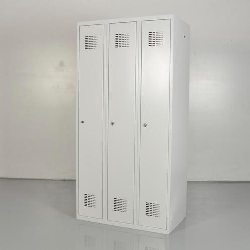 Locker Officenow - Lichtgrijs - 180 x 90 cm - 3 deuren, Zakelijke goederen, Kantoor en Winkelinrichting | Kantoormeubilair en Inrichting