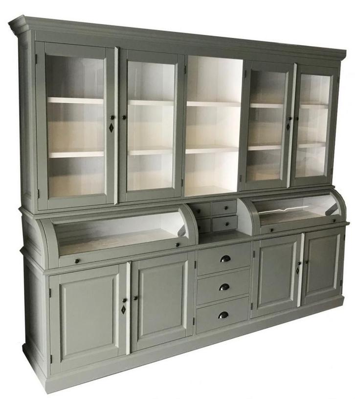 Buffetkast Bastiaan Engels groen 260cm, Huis en Inrichting, Kasten | Buffetkasten, Ophalen of Verzenden