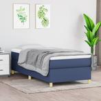 vidaXL Boxspring bed 90x200 cm stof blauw, 90 cm, Eenpersoons, Nieuw, 200 cm