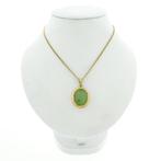 Gouden hanger met Jade (Hanger of bedel), Ophalen of Verzenden, Gebruikt, Goud, Overige merken