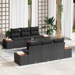 vidaXL Tuin Sofa Set met kussen 7 pcs Zwart Poly riet, Tuin en Terras, Tuinsets en Loungesets, Verzenden, Nieuw, Rotan