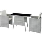 Wicker zitgroep Lausanne 2+1 - lichtgrijs, Tuin en Terras, Tuinsets en Loungesets, Verzenden, Nieuw