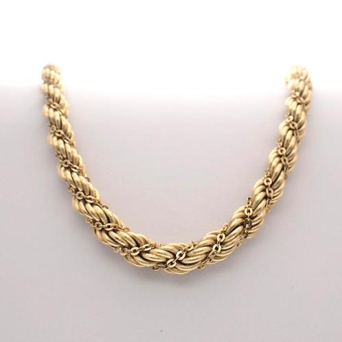 Exclusief; Zware gouden gedraaide collier | 43,5 cm, Sieraden, Tassen en Uiterlijk, Kettingen, Overige kleuren, Gebruikt, Goud