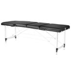 Inklapbare Massagetafel Aluminium 3 Zones Zwart –, Ophalen of Verzenden, Nieuw