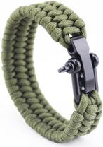 Paracord armband Groen - RVS verstelbare sluiting, Sieraden, Tassen en Uiterlijk, Armbanden, Ophalen of Verzenden, Nieuw, Groen