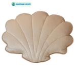 Schelp kussen | Luxe verlours stof | Licht beige, Ophalen of Verzenden, Nieuw