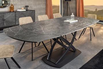 Uitschuifbare eettafel INCEPTION 130-190cm antraciet ovaal beschikbaar voor biedingen