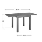 Uitklapbare Tuintafel Laki - 70 x 70 cm - Antraciet - Alumin, Tuin en Terras, Tuintafels, Verzenden, Nieuw