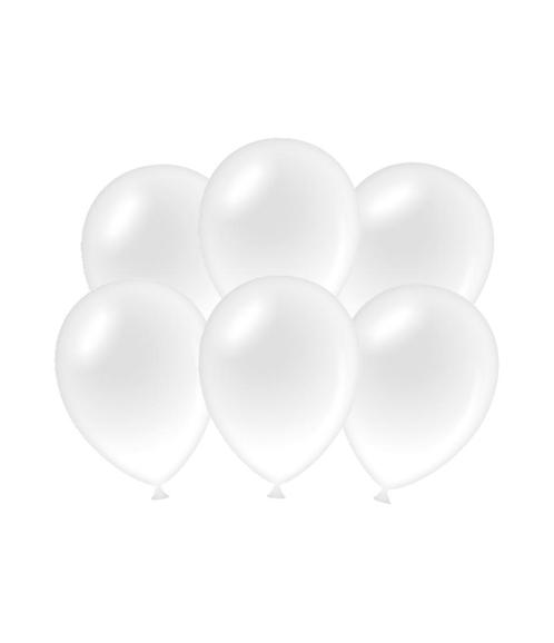 Witte Ballonnen Metallic 30cm 6st, Hobby en Vrije tijd, Feestartikelen, Nieuw, Verzenden
