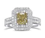 VVS1 2.00 Carat Fancy Diamond Double Halo - 18 karaat